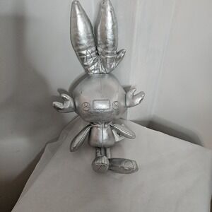 2021 Silver Scorbunny Plush Pokemon 25th Anniversary Rabbit Metallic 15" Stuffed